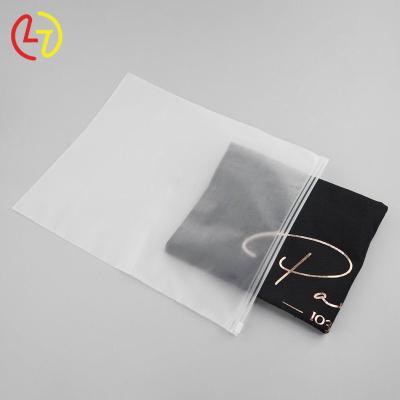 China Moisture Proof Frosted Plastic Bag Logo Shoes Clothing Packaging Bag Custom Recyclable Zip Lock Zipper Package for sale