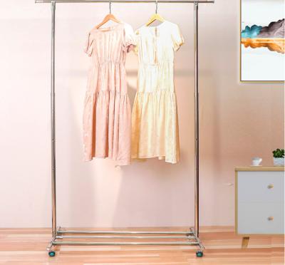 China Double 304 Stainless Steel Telescopic Drying Rack Hanger Elevating Single Rod Thickened Balcony Through Shelf Floor Movement for sale