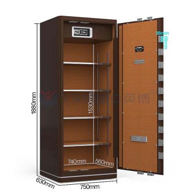 China Patented Double T Bolts Home Safe Deposit Box With Fingerprint Recognize Technology And Dual Alarm System YB/N6-180 for sale