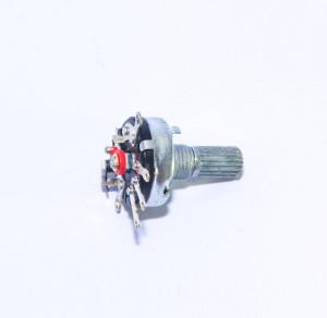 China rotary potentiometer, carton potentiometer with metal shaft, potentiometer with switch for sale
