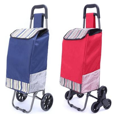 China 6 Wheels Climb Stair Rolling Trolley 2 to 3 Wheels Folding Airport Hand Trolley Shopping Bags for Shopping for sale