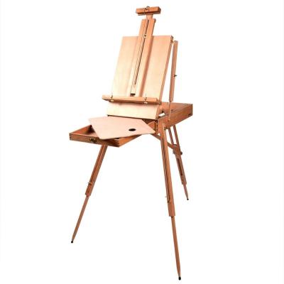China French Portable Folding Easel Artist Wooden Paint Easel Box Sketch Box Display Painting Durable Easel for sale