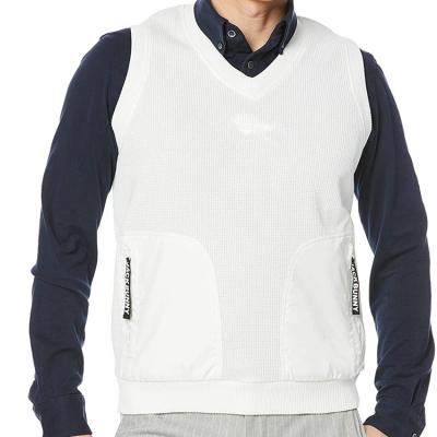 China OEM Anti-Wrinkle Preppy Style Sweater Vest High Quality Custom Knitting V Neck Winter Vest Casual Fashionable Sleeve Less Sweater Vest for sale