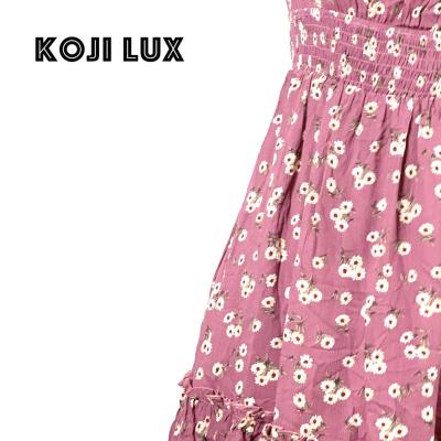 China Latest Design Summer Sheer Pleated Stain Printing Short Layer Sleeve For Ruffle Stylish Casual Outfits for sale