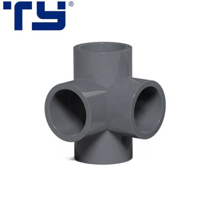 Cina Pipe Fitting Plastic UPVC Side Outlet Tee 4 Way PVC Pipe Connector in vendita