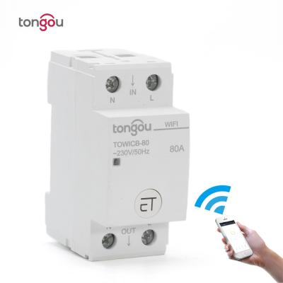 China WiFi MCB Intelligent Voice Remote Control Circuit Breaker 1P+N 63A 36mm Main Switch TOWICB TOWICB for sale