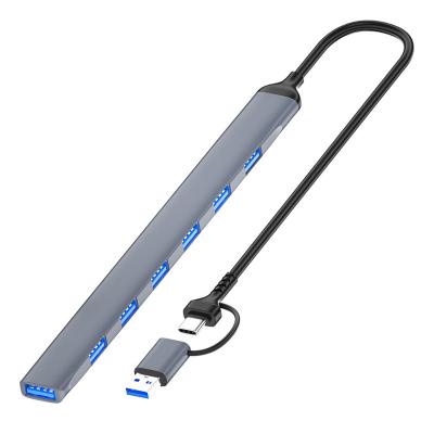 China Mobile Devices Computer .desk New Trending 7 In 1 Multiple Ports Usb 3.0 Hub Adapter Portable Usb 3.0 7 Usb 2.0 Multiple Port Adapter For Travel for sale