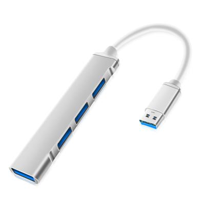 China Mobile Devices .desk Computer High Speed Aluminum Usb3.0 Hub 4 Into Ports 1 Metal Docking Station 4 Ports USB3.0 Metal Usb Splitter 4 Hub for sale