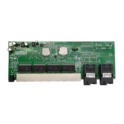 China Gigabit PoE pasivo 8 port Ethernet switch PCB 24V 48V 2 SC fiber reverse PoE switch with PoE for sale
