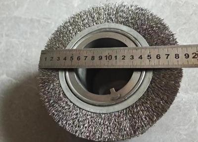 China 185mm Diameter Industrial Stainless Steel Wire Roller Brush with Double Keyseat for sale