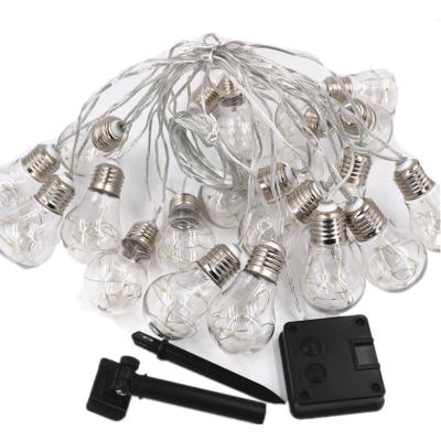 China Outdoor Wedding Party Garden Light Bulb 10 LED Light Bulb Fairy Christmas Decoration Lights String Solar Garden Light for sale