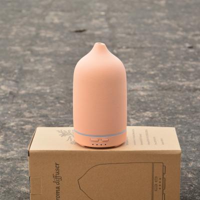 China Hotel Essential Oil Diffuser Ceramic Terracotta , Handcrafted Aromatherapy Diffuser For Relaxing With 7-Color LED for sale