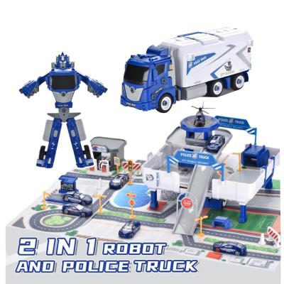 China DIY TOY New Arrival Police Station Assemble Robot Morphing Set Transforming Robot Kit Educational Toy For Kids Children Intelligence for sale