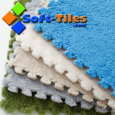 China 12x12inch EVA Plush Cut Pile Carpet Baby Soft Playmat 1.0cm thickness for sale