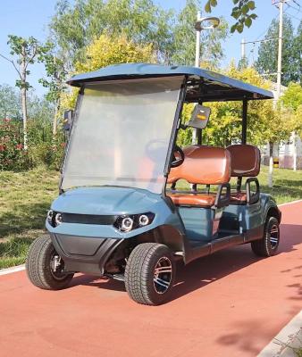 China El carrito de golf eléctrico de lujo de 4 asientos azul puede ser personalizado y proporciona OEM y ODM Es adecuado para varios escenarios como lugares escénicos y clubes. en venta
