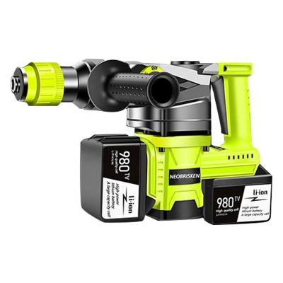 China DRILLING Brushless all copper multifunctional industrial grade electric hammer, cordless dual lithium battery handheld impact hammerdrill for sale