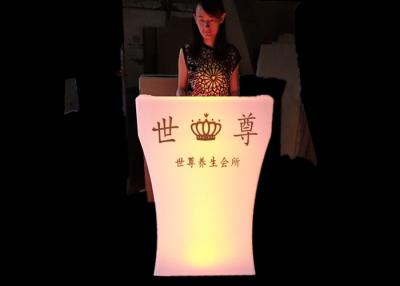 China Customized Logo Print LED Reception Desk Colors Changing For Night Exhibition for sale