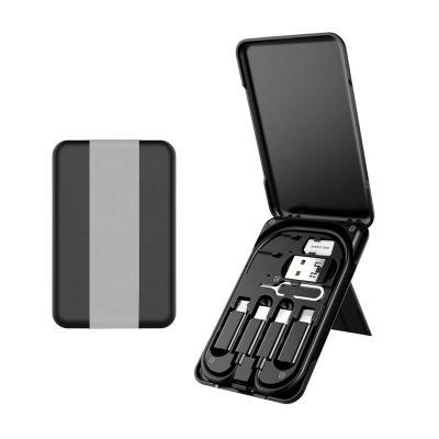 China Multi-Function Type C Line Adapter OEM Universal Portable Data Coil Organizer Multi USB Cable Data Transfer Function Storage Box Phone Holder Card for sale