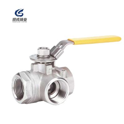 China 3 Way Ball Valve General Stainless Steel Ball Valve With ISO 5211 Mounting Bracket With Locking Device for sale