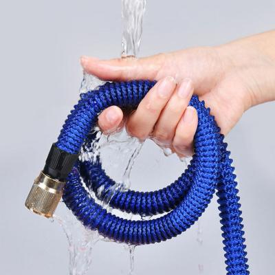 China 7.5m-30m Adjustable High Quality Expandable Strip Blue Car Wash/Garden Watering Expandable Hose Magic Manguera for sale