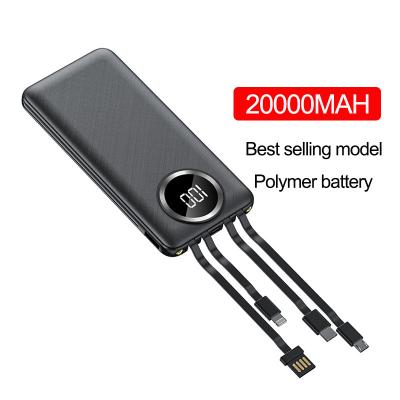 China LED display 4 line true 20000mah display power bank. Universal Cell Phone 20000mah Power Bank. Factory direct easy to wear. for sale