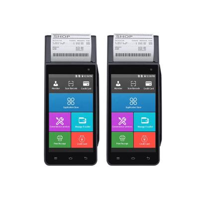 China Android All In One POS Machine With Barcode Printer Touch Screen Credit Card Skimmer 5 Inch LCD Screen for sale
