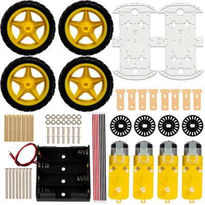 China Double Layer 4WD Smart Robot Car Chassis Kits ROBOWIZ 4WD Smart Robot Car Chassis Kits TTT Motor Wheel Speed Encoder Battery Box Car DIY Kit Smart Robot Car for sale