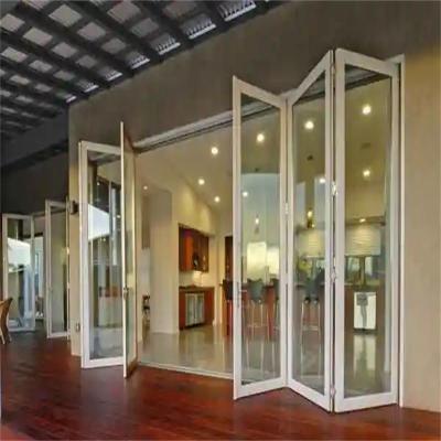 China Enhanced Energy Efficiency Aluminum Alloy Bifold Waterproof Doors with Stainless steel for sale