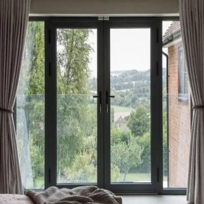 China Top Quality Patio Exterior Aluminium Casement Double Glass Door With 8-way Seal Design for sale