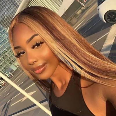 China Silky Straight Wave Highlight Colors Hd Frontal Wig Hair Front Wigs 100% Unprocessed Brazilian Human Hair for sale