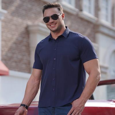 China Wholesale Size QUICK DRY Plus Size Long Slim Fit Formal Color Men's Casual Loose Dress Shirts With Customized Label for sale