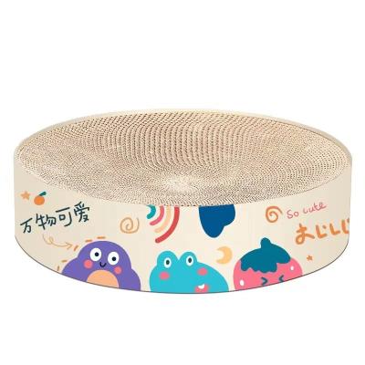 China Cardboard Scratcher Couch Stocked Round Paper Bed For Indoor Cat Furniture for sale