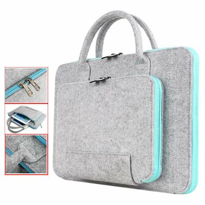 China Eco-friendly Felt Laptop Shoulder Bag For Macbook Air Pro Dell 13 15.6 Inch Felt Laptop Sleeve for sale