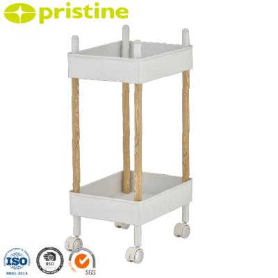 China 2-Tier Wholesale Metal Manufacturer Furniture Storage Home Amazon eBay Household Storage House Taiwan Service Rolling Cart for sale