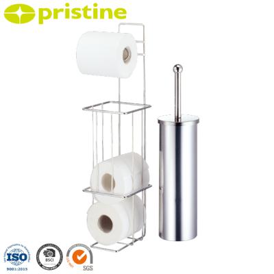 China Wholesale Amazon Modern Shelf Quality Taiwan Home Storage Furniture Manufacturer Household Metal Tissue Holder With Toilet Brush Holder for sale