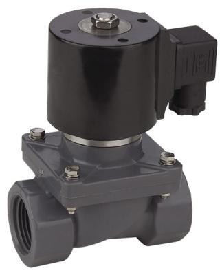 China Weak Alkaline Anti Corrosive Plastic Solenoid Valve UPVC AC 220V 1/2"~ 2" for sale