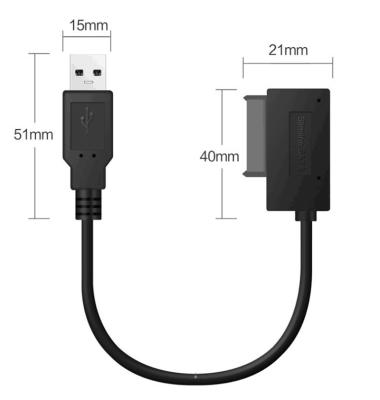 China Wholesale Super Speed USB2.0 Hard Drive OEM Laptop Optical Drive USB To Hard Drive SATA Data Cable Adapter for sale