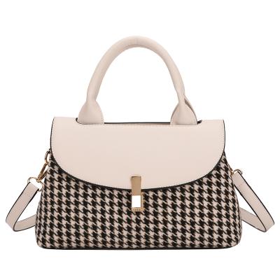 China Vintage Customized Classic Check Fashion Handbag For Women Bags Women Leather Casual Handbags Ladies Shoulder for sale