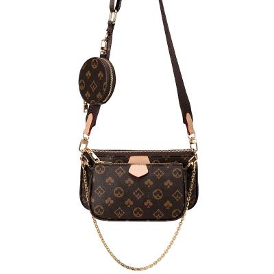 China 2021 High Quality Classic Luxury Brand Mahjong Printing Bag Three-in-One New Fashion Purses Leather Shoulder Bag Men's Armpit Messenger for sale
