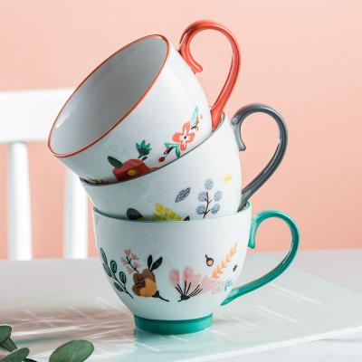 China Wholesale Creative Viable Breakfast Cup Household Personality Large Capacity Creative Ceramic Coffee Mug for sale