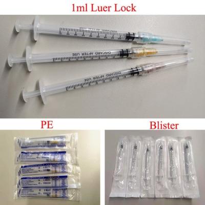Chine Trois parts de Vacccine jetable médical en plastique de seringue de glissement de 1 ml Luer à vendre