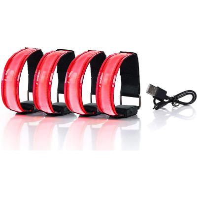 China LED Armband Visibility High Speed USB Seat Belt Wristband Arm Band Strap Charging Stocked Gift for Running and Walking Dog for sale