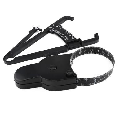 China Cool Black Body Fat Measuring Tape Percentage Measurement Tester Set With Locking Pin Push Button Retraction for sale