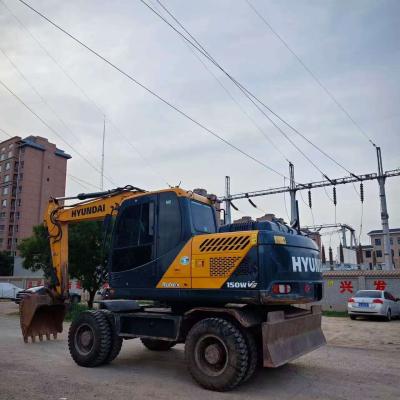 China Hyundai 150W-9 Excavadoras usadas 15tons Excavadora de roda hidráulica grande à venda