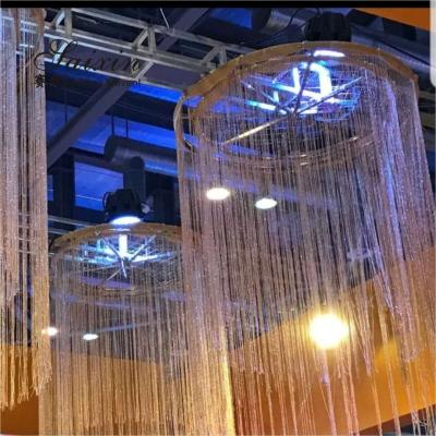 China Elegant Wedding Ceiling Decoration Champagne colors Fabric String Curtain Ceiling Drape for sale