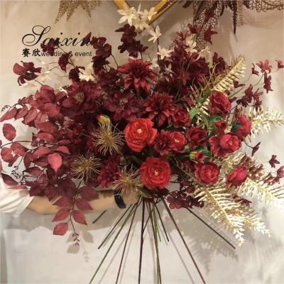 China SX-F010 Wholesale high quality red Artificial flowers bouquet for wedding arrangement en venta