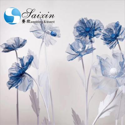 China Beautiful set 3 pcs different long stem silk passion flowers for wedding event floor decoration en venta