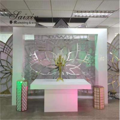 China Hot sale decoration white acrylic fabric arches for wedding backdrop for sale