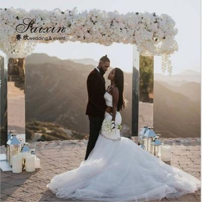 China Wedding event decoration gold mirror acrylic arch for backdrop for sale