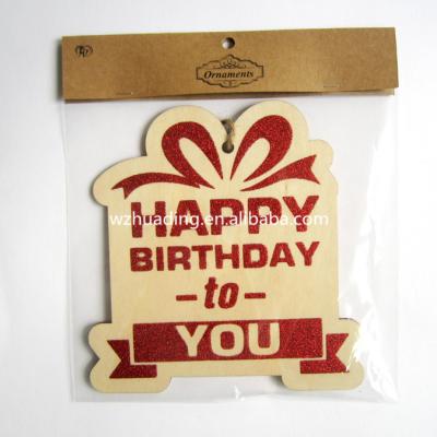 China Custom Die Cut Decorative China Festival / Wooden Birthday Hanging Craft for sale